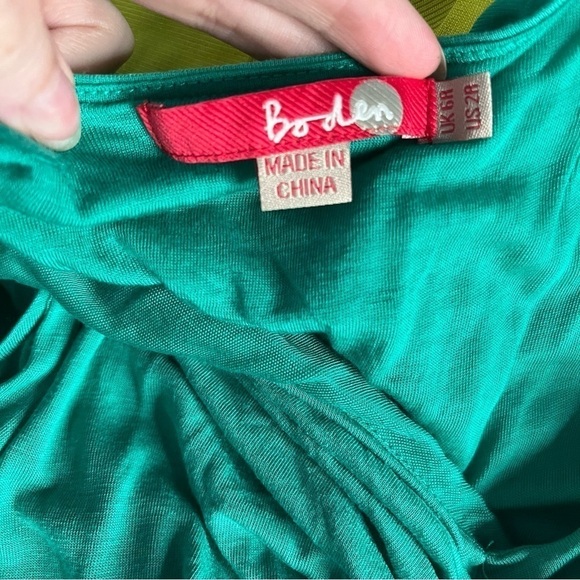 Boden Glamorous Bead Sequin Summer Maxi Dress Green US 2 UK 6 Sleeveless FLAWED. - Picture 4 of 6